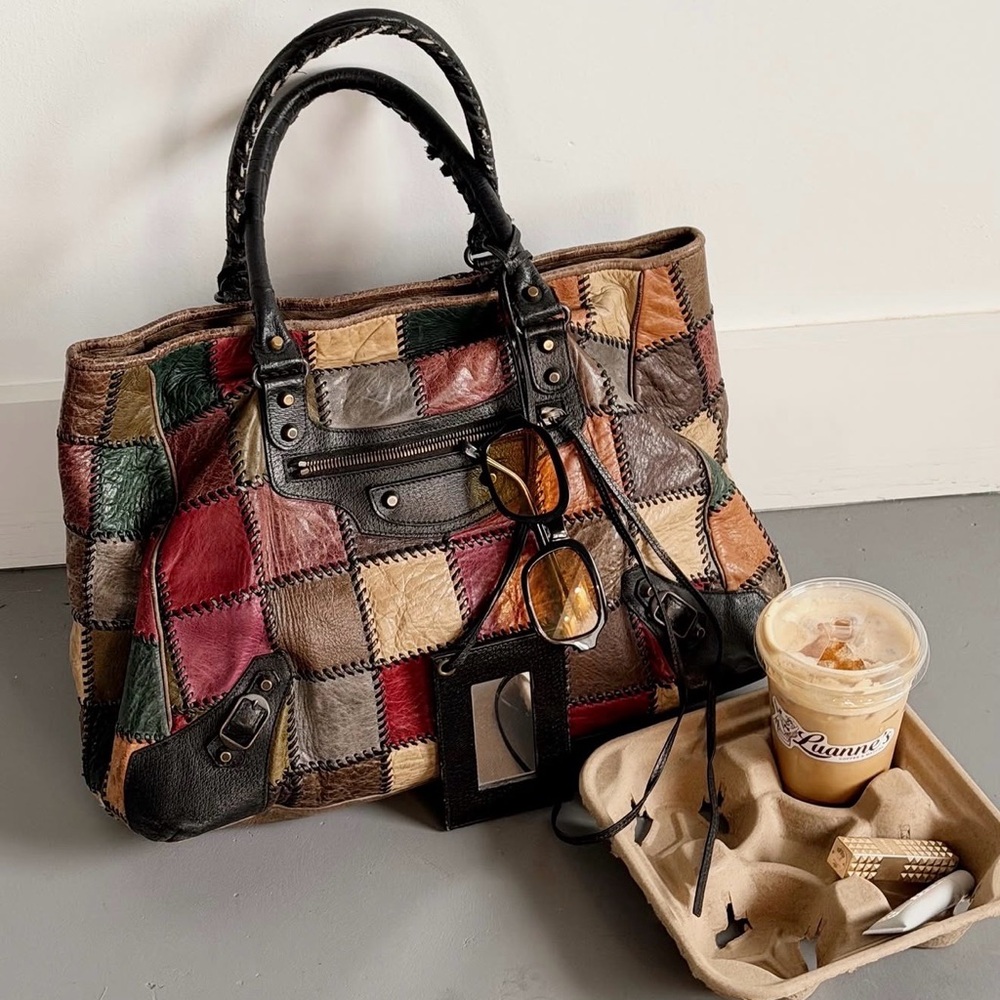 Balenciaga city patchwork tote